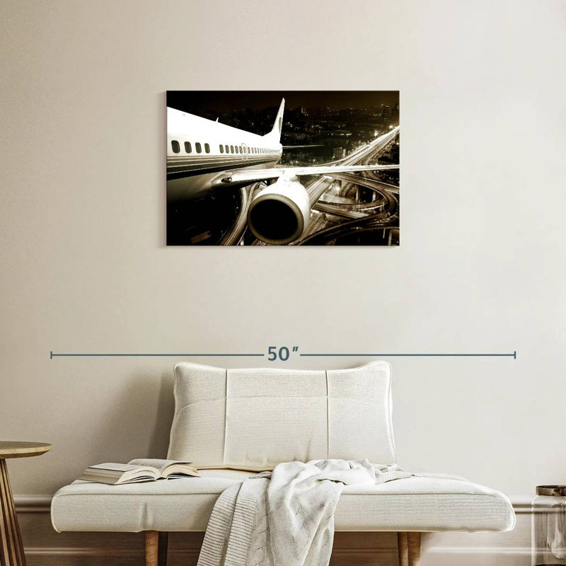 Mehar Airplane At Night, 20" H x 30" W