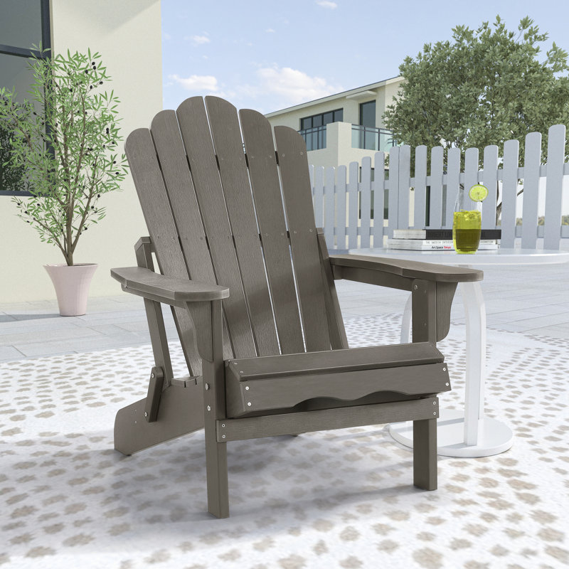 Chaise Adirondack pliante en plastique Henninger, Taupe