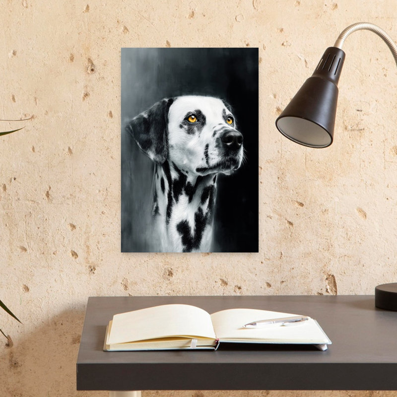 Art mural chien Dalmatien contemporain, H 18 po x l 12 po