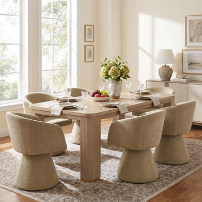 Ensemble de table de salle à manger Swainswick pour 6 personnes avec chaises pivotantes à 180 °