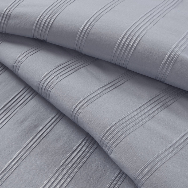7 literies pour très grand lit avec des rayures tissées élégantes, un rembourrage et des plis - Microfibre, idéal pour les petits espaces Collection rayée: 7 pièces froissées et rembourrées respirantes - Dortoirs parfaits pour les étudiants