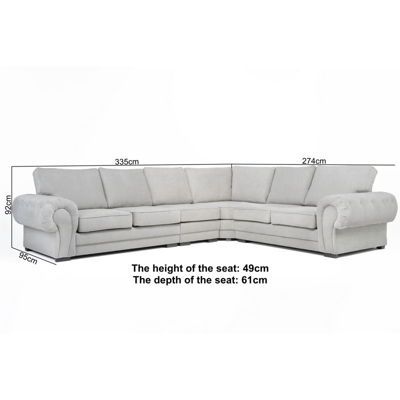 Chanz 6 Seater Corner Sofa , Right Hand Facing