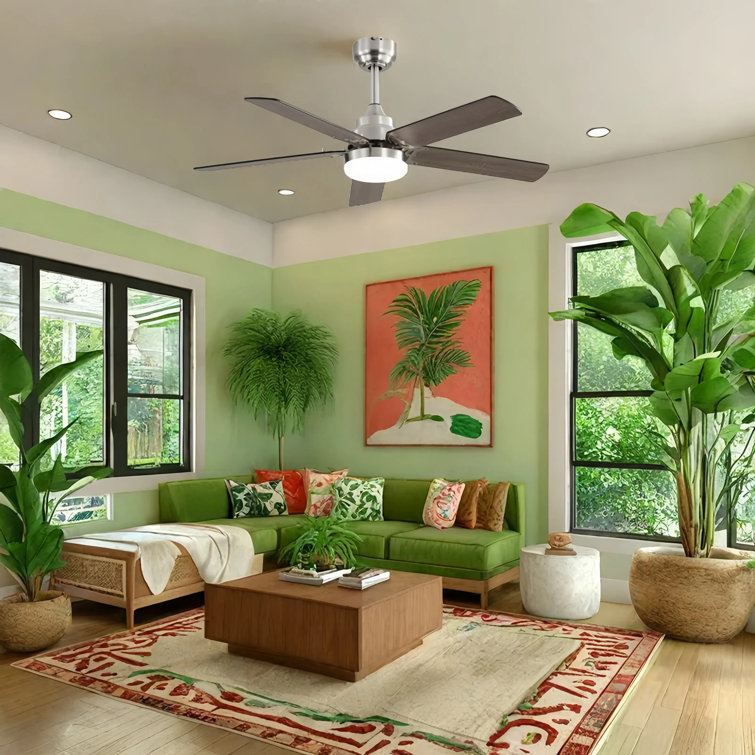 Whisperbloom Blade Span 42 In. Indoor Ceiling Fan With LED Light Bulbs And Remote Control