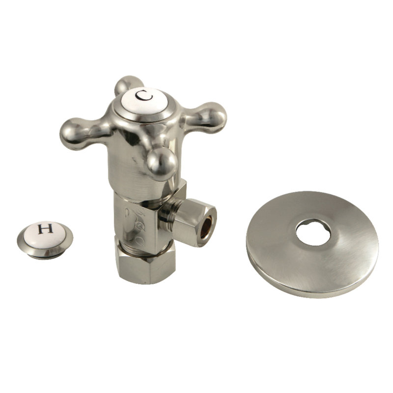 Butée d'angle à cartouche en céramique Hardisc de 5/8 po Kingston, Nickel brossé