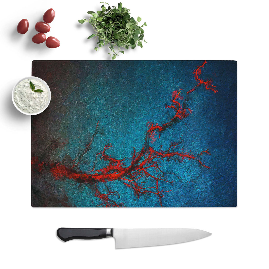 Glass Midnight Tree in Abstract Chopping Board