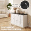 Buffet de 119 cm avec station de recharge, blanc