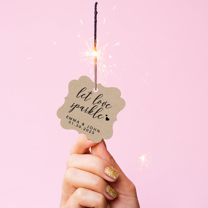 Cadre personnalisé sur mesure Let Love Sparkle, Brun Kraft