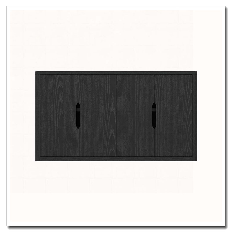 Armoire 4 portes avec rangement, Noir