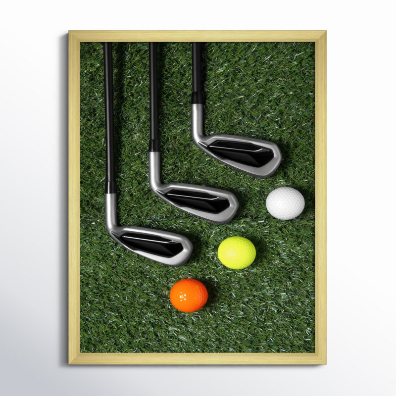 Ensemble de golf Beedon Swing excellence II, Encadrement doré, H 44 po x l 34 po x P 1,5 po