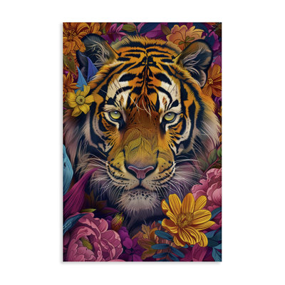 Peering Tiger à travers des fleurs, design par LSR Design Studio