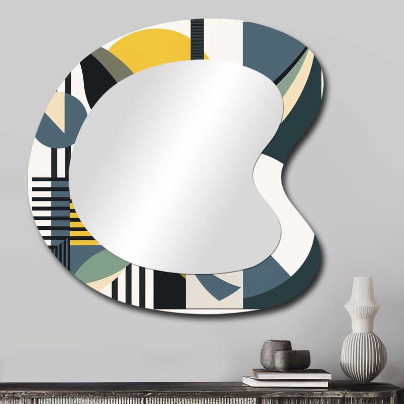 Rétro miroir mural Mid-Century, 27 po x 27 po