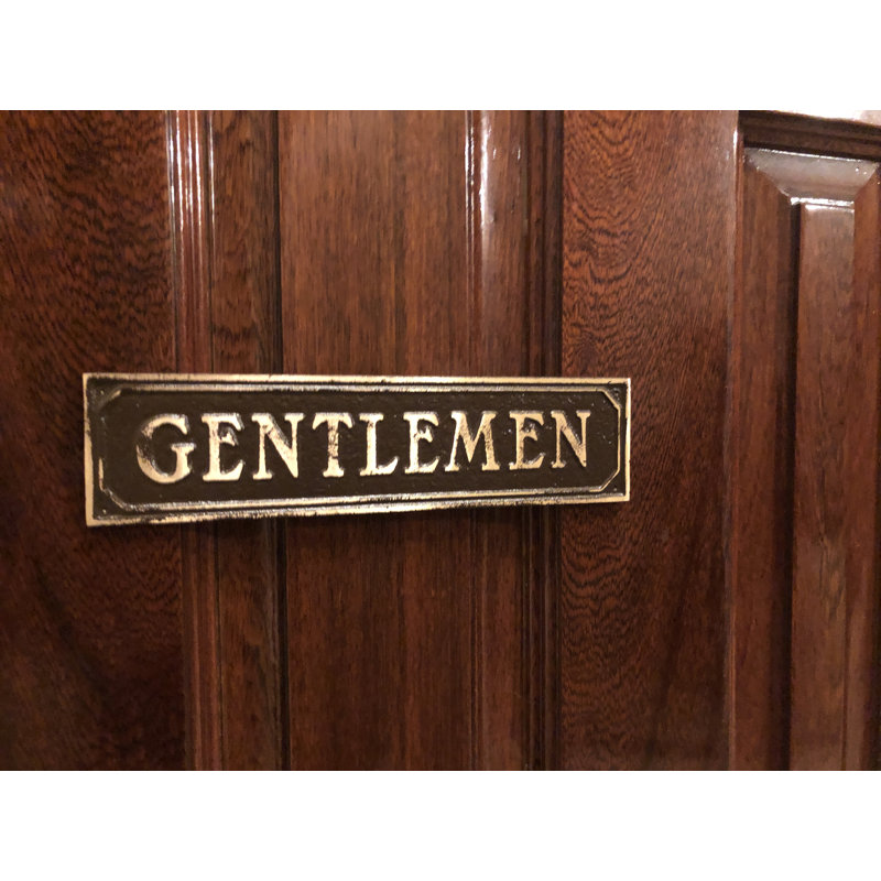 Enseigne de porte gentlemen’s, Laiton antique brun