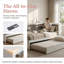 Lit de jour simple avec lit gigogne, armoires de rangement et ports USB-1814057103