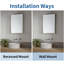 Armoire à pharmacie 15 po x 26 po avec miroir réglable et fixation murale en aluminium pour salle de bain