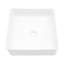 Lavabo vasque carré en céramique blanche 16,06 po x 16,06 po - Teinture, contemporain pour la maison, blanc moderne, poli, bureau, bâtiment