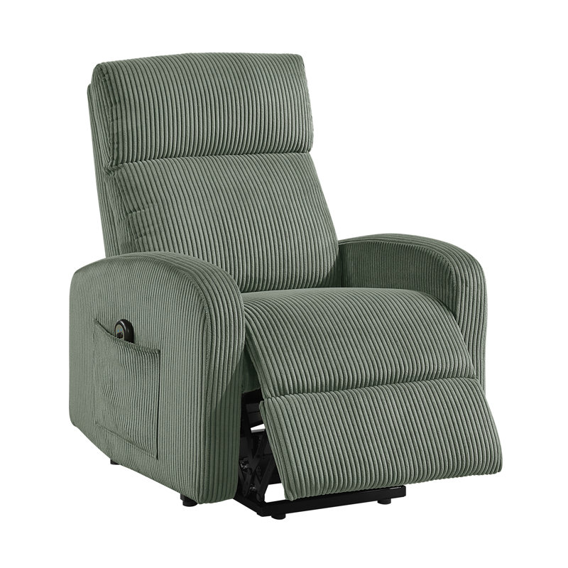 Contemporary Power Lift Chair Recliner, Green