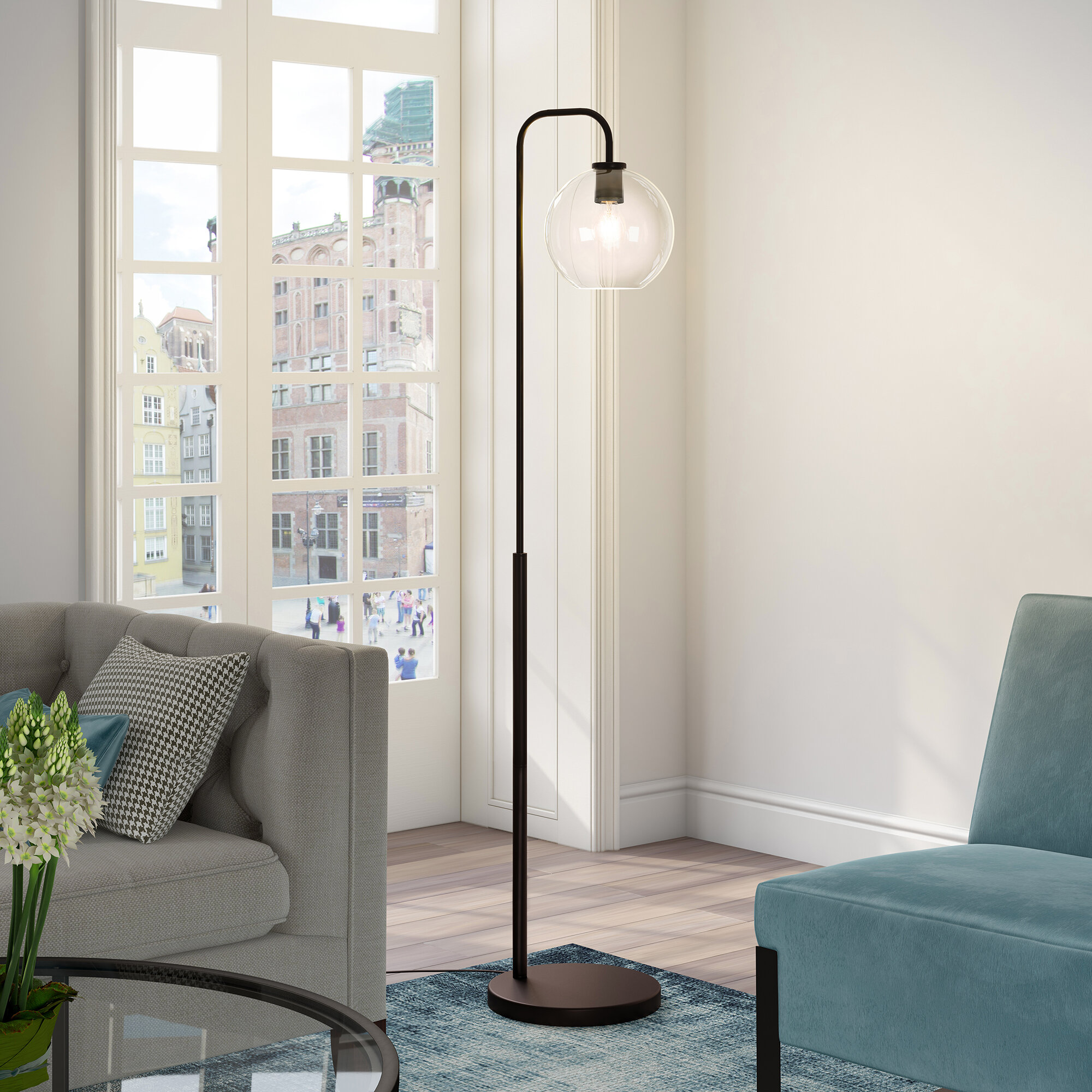 Globe arc floor deals lamp