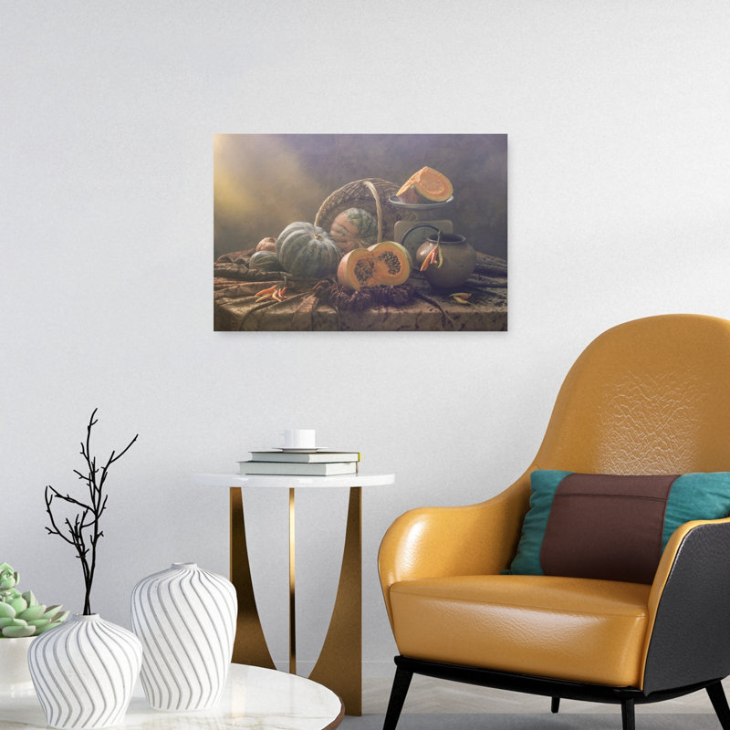 «Autumn Harvest Still Life Organic Rustic Vintage Autumn Landscape», reproduction d'art mural, 16" H x 24" W