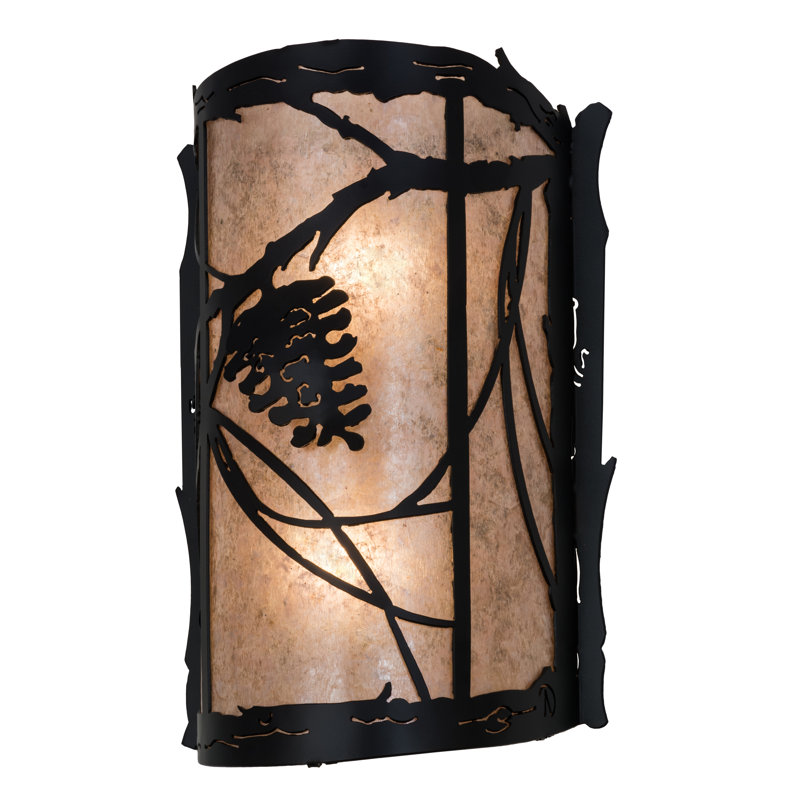 Applique murale encastrée 2 lumières Whispering Pines, Noir, H 14,5 po x l 10 po x P 5 po