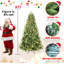 Arbre de Noël classique à charnières pré-éclairé avec lumières UL blanc chaud et support en métal robuste-1213897819