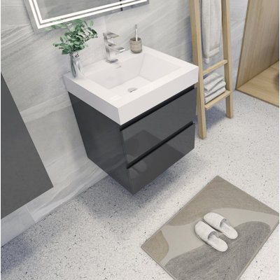 Boubacar Single Bathroom Vanity with Acrylic Top
