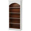 70.86" 5-Tier White & Oak Vintage Library Bookcase For Living Room, Office, Bedroom