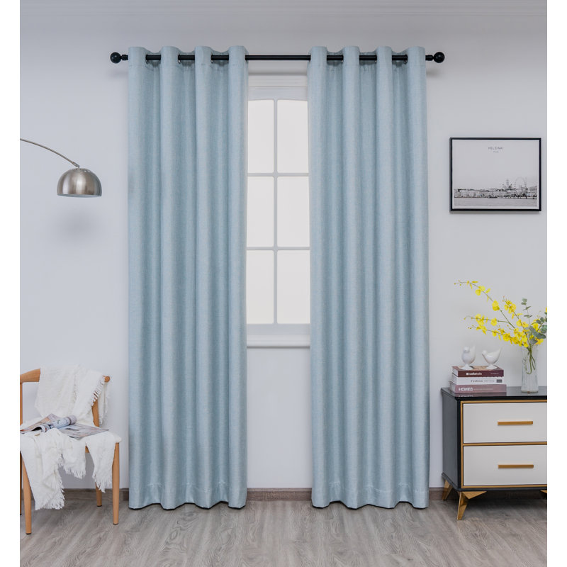 Elsa Thermal Insulated Max Blackout Curtain Set of 2, Blue