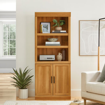 Bibliothèque Better Homes & Gardens Glendale à 5 tablettes avec portes, finition miel clair