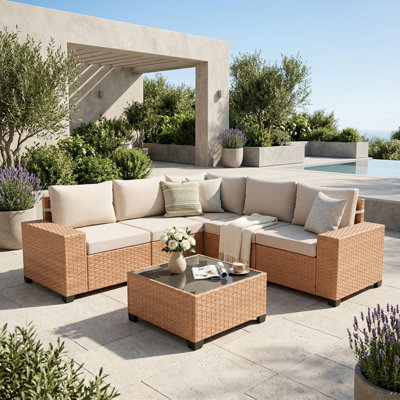Ensemble de conversation pour patio pour 5 personnes avec coussins