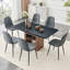 Ensembles de table de salle à manger extensible avec rangement, style moderne en métal et lin, idéal pour les repas à la maison