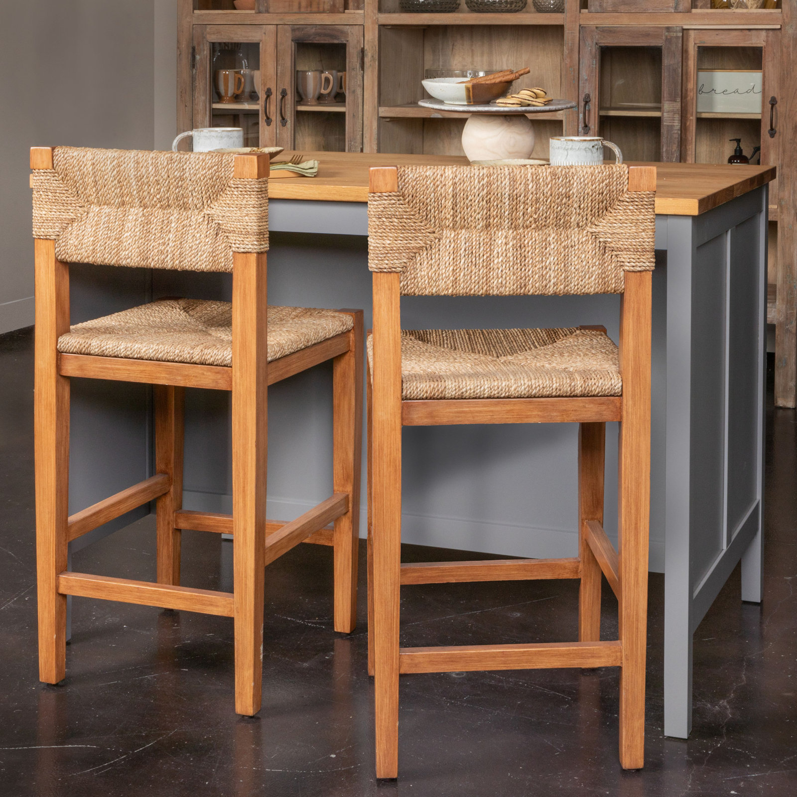 Willowbrook 25" Bar Stool, Honey Walnut Stain