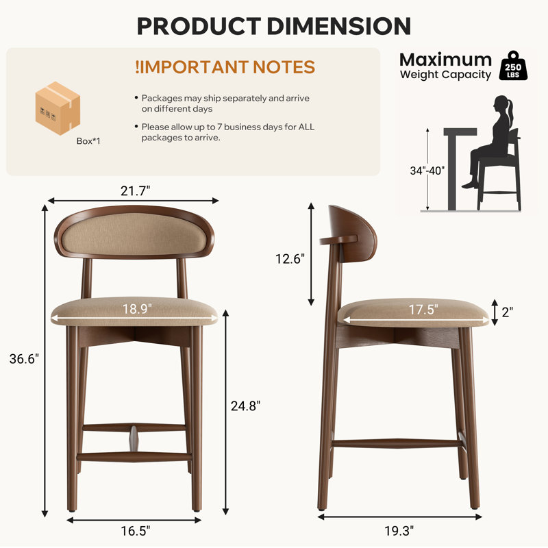 Chaise rembourrée en bois massif avec repose-pieds - Chaise d'appoint élégante et confortable, 6, Beige