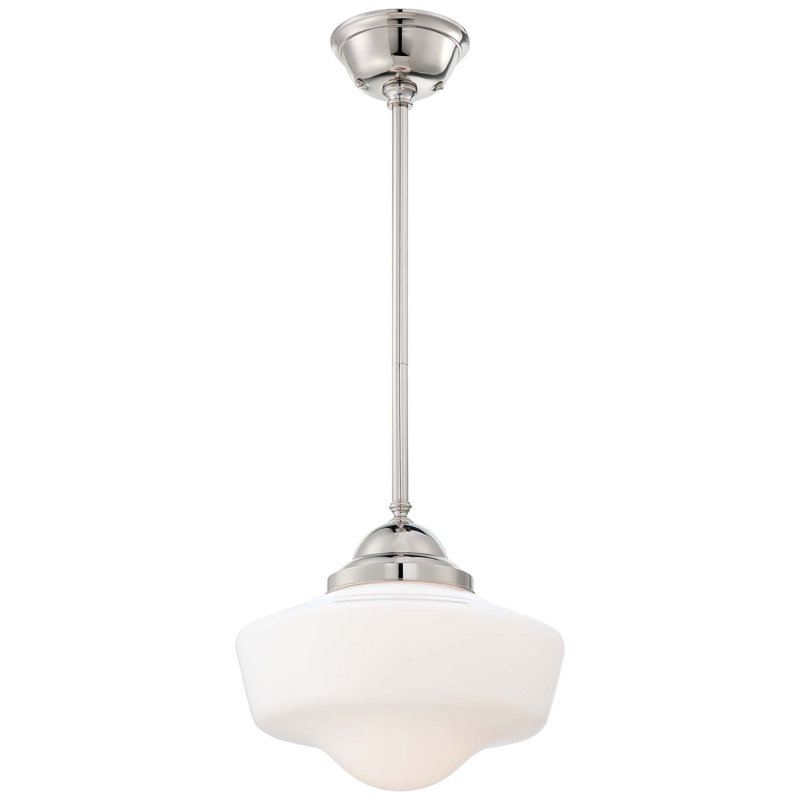 Luminaire suspendu Wade Logan Belby avec opale, Nickel poli
