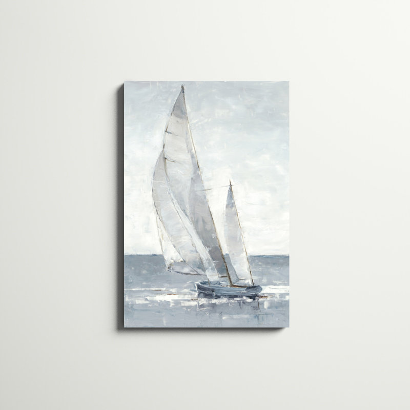 «Gray Seas I» par Ethan Harper, impression de paysage côtier doux, H 36 po x l 24 po, Impression sans cadre, Sans cadre