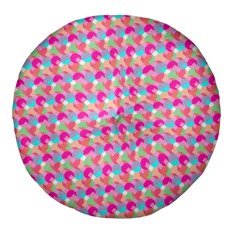 Coussin de sol capitonné Katelyn Elizabeth, 26 po x 26 po, Rose