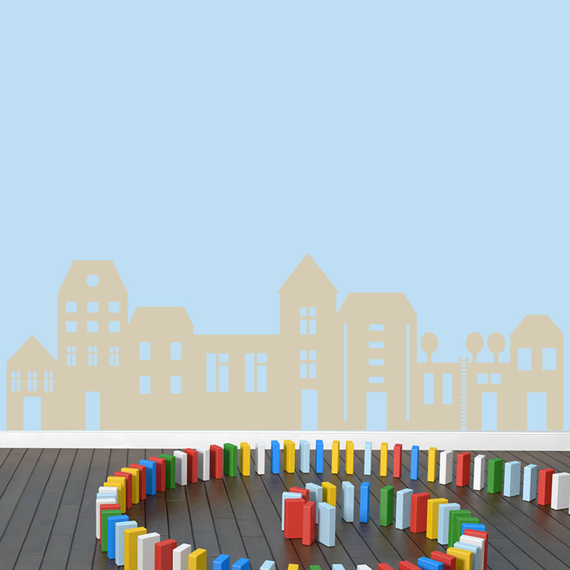 Ensemble de décalcomanie murale little city, Beige