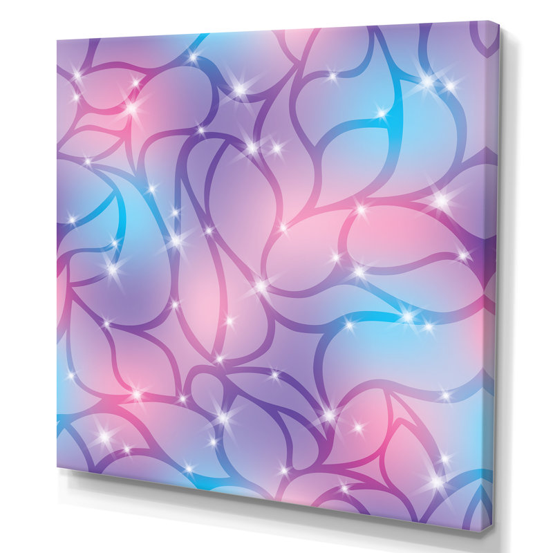 Violet et mauve abstrait avec étincelles - Impression sur toile, H 30 po x l 30 po x P 1 po, Toile tendue