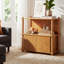 Table de chevet / table d'appoint en bois avec tablette ouverte et armoire de rangement