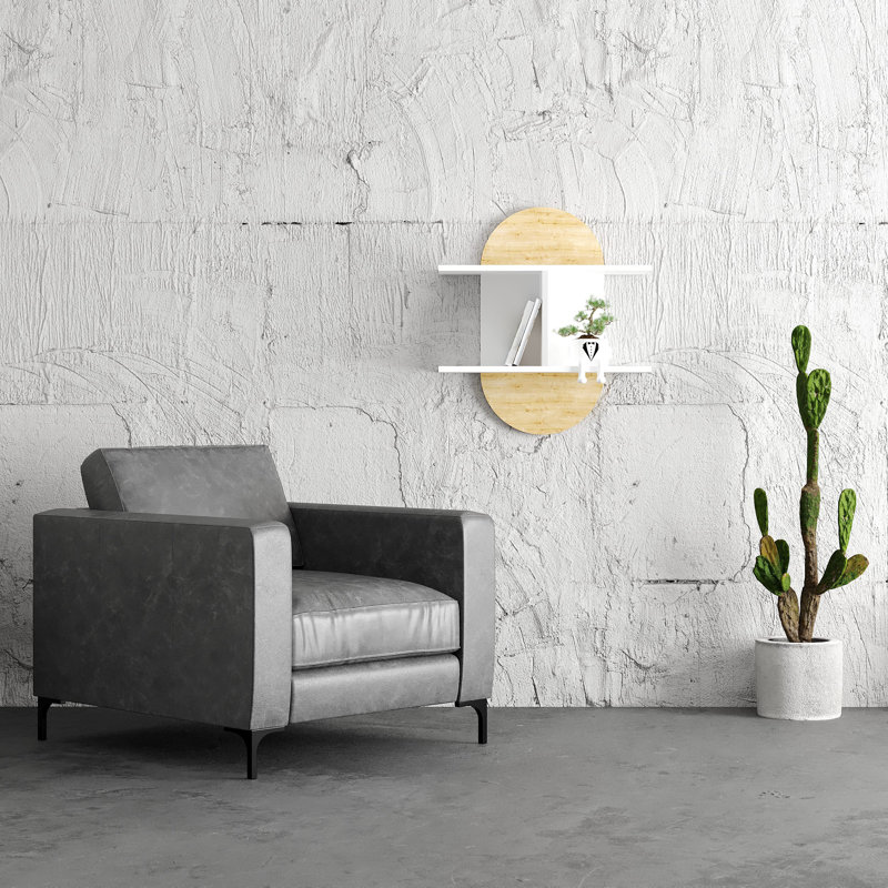 Karragullen 2 Piece Accent Shelf, White/Oak