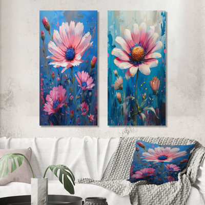 Ensemble de 2 pièces d'art mural bleues et bleues