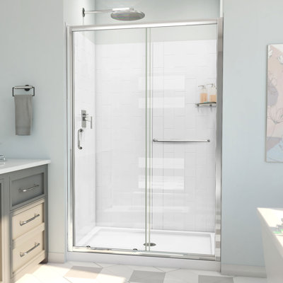 60"" W x 36"" D x 78"" H Semi-Frameless Rectangle Shower Kit -  DreamLine, D2094836XXC0001