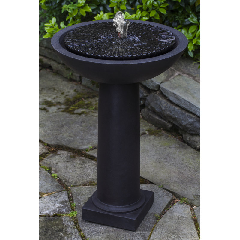 Fontaine de bain d'oiseaux en béton Equinox, Nero Nuovo