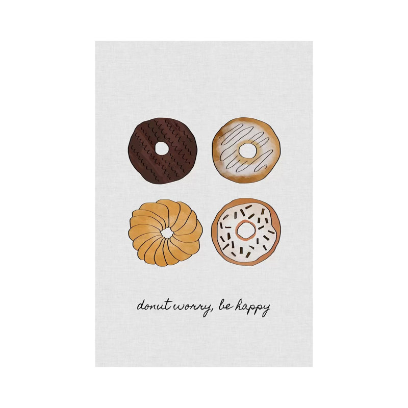 Donut Worry 1 Piece Wrapped Canvas Wall Art, 20.32 cm H x 30.48 cm W