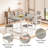 Mid-Century Modern Dining Room Table And Chairs Set For 6, 7 Pieces Kitchen Dining Table With 6 Chairs & Mdf Broad Table For Apartment, Dining Room, Kitchen, Family Party-107574077-107574076-107574073