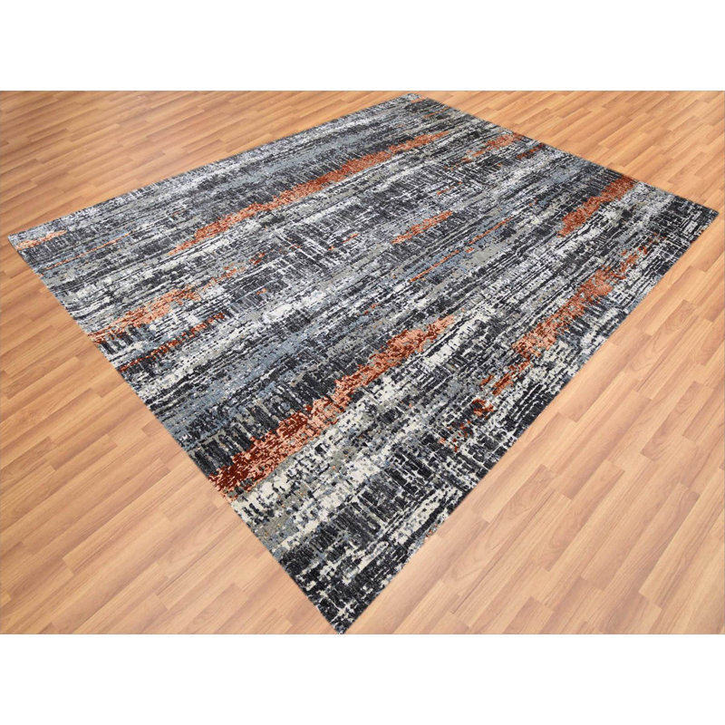 Trezdon One-of-a-Kind Rectangle 8'0" X 10'1" New Age Area Rug in Grey