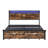 Queen Metal Platform Bed, Wooden Headboard With Charging Option, 2 Drawers, Led Lights, Easy To Install, 600 Lbs Weight Resistance Size Bed And , Example, Drawers For Storage, No Box Spring Needed,-96840503