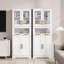 Armoire de rangement de 67 po de hauteur avec portes en verre, armoire de rangement autoportante avec tiroir et tablettes réglables-1284505215