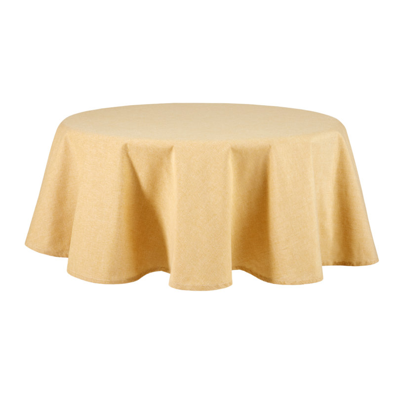 Lauren Ralph Lauren Chambray Modern Farmhouse Tablecloth Single Pack 70" Round, Charcoal, Orange