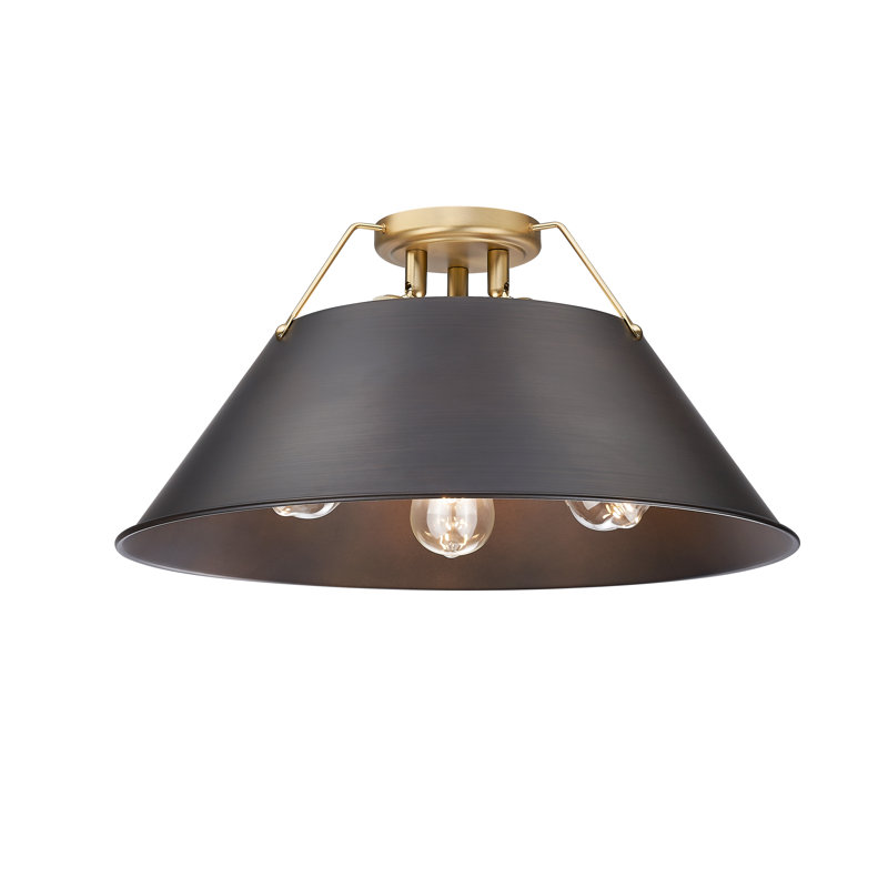 Plafonnier encastré 3 lumières Weatherford, Bronze champagne brossé, Rubbed Bronze