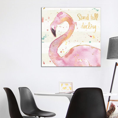 Flamingo Fever III by Anne Tavoletti - Wrapped Canvas Painting